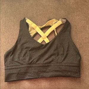 Born Primitive Black and Yellow Crossback Sports Bra